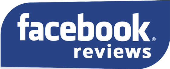 Facebook Reviews badge in blue with the Facebook logo.