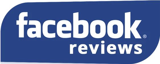 Facebook Reviews badge in blue with the Facebook logo.